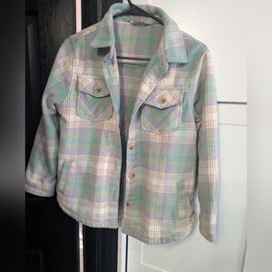 Kids Plaid Jacket - Blue and Tan